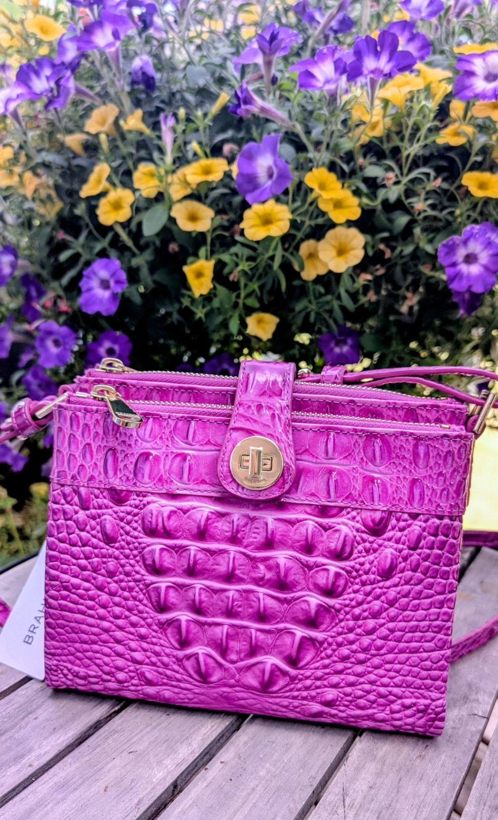 NWT BRAHMIN Mina Deep Fuschia Melbourne Cross body 🩷