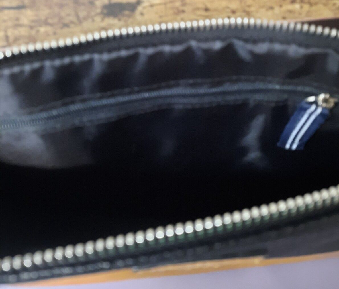 Nautica Pebbled Black with Brown Trim Wristlet RFID Protection