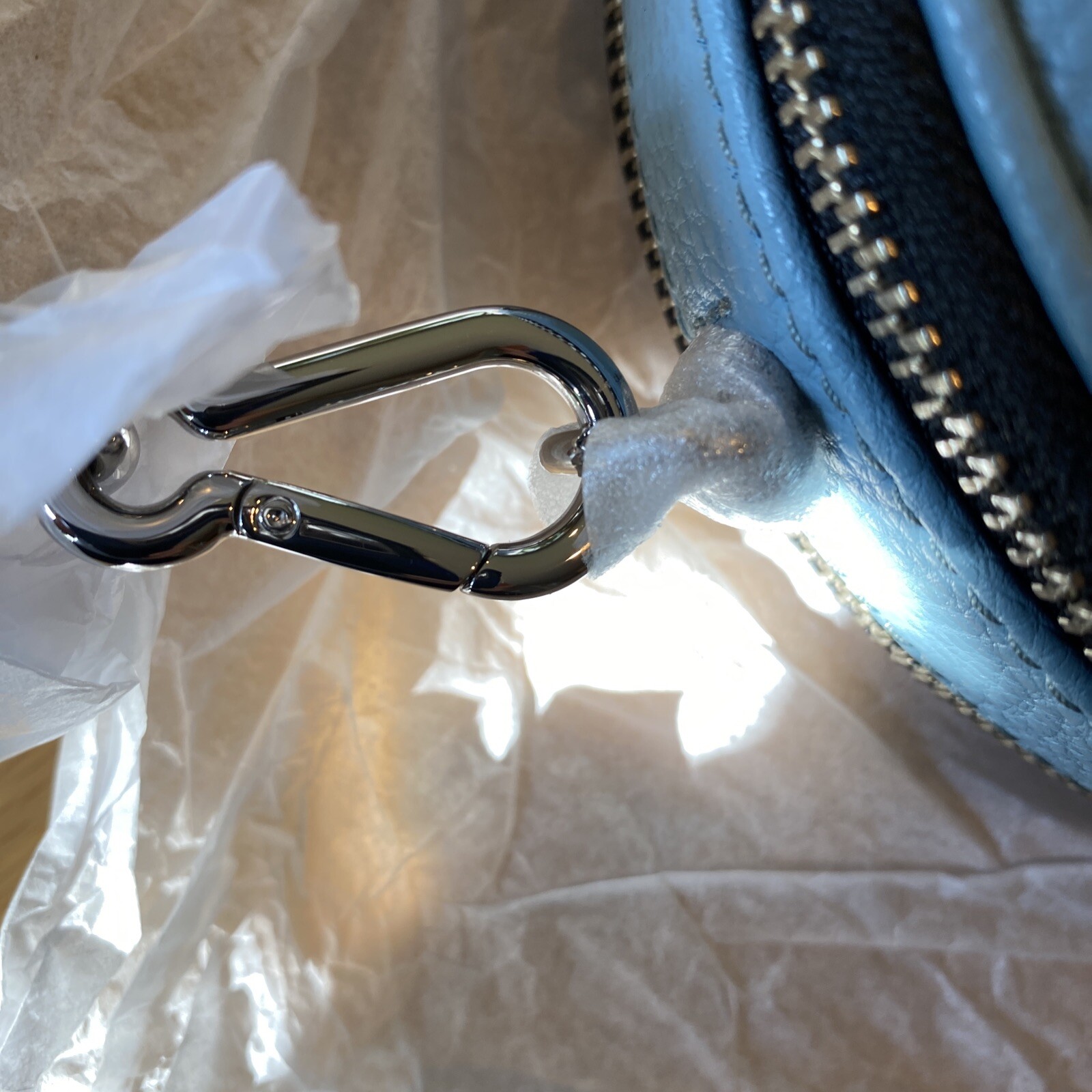 Marc Jacobs Rewind Oval Leather Crossbody Bag Blue