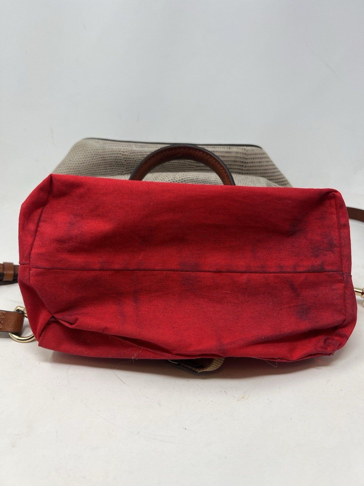 Dooney Bourke Embossed Lizard Large Barlow Bone Shoulder Bag Purse