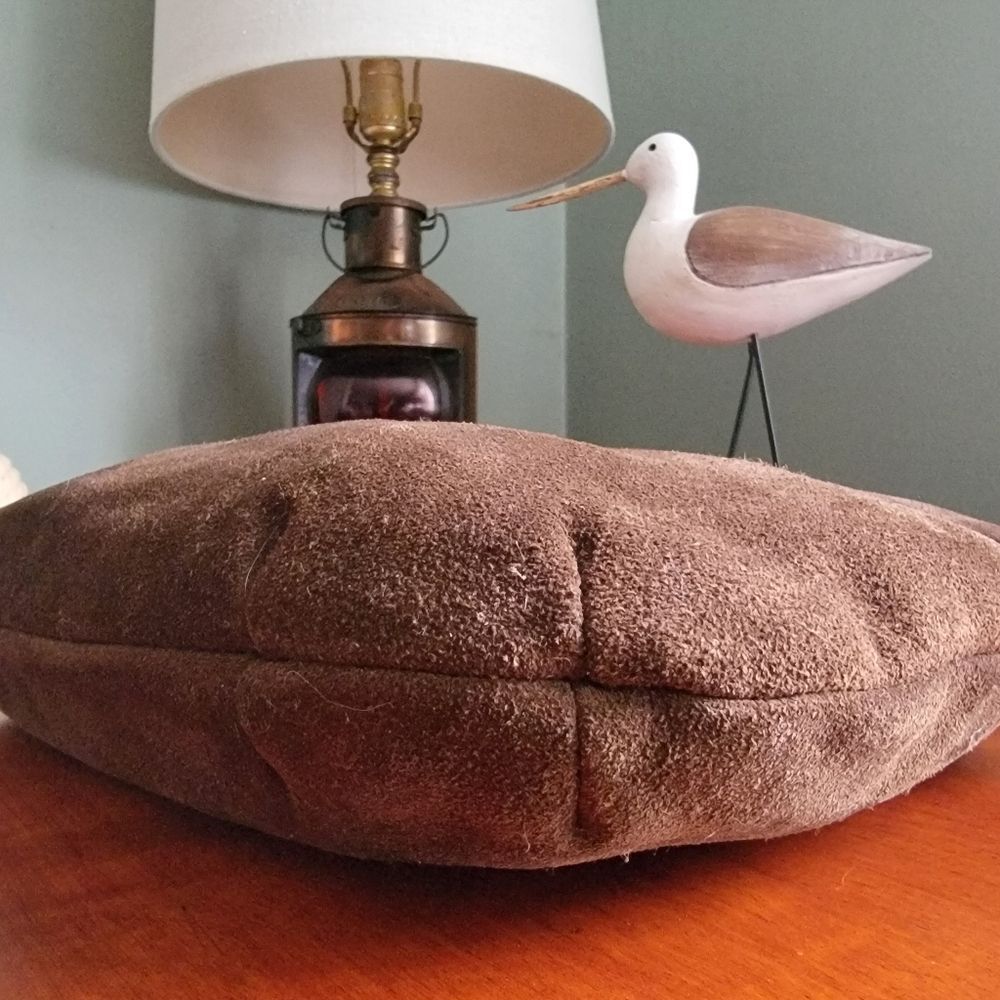 Vintage Ruth Saltz Brown Suede Pouch Clutch Purse Made in USA