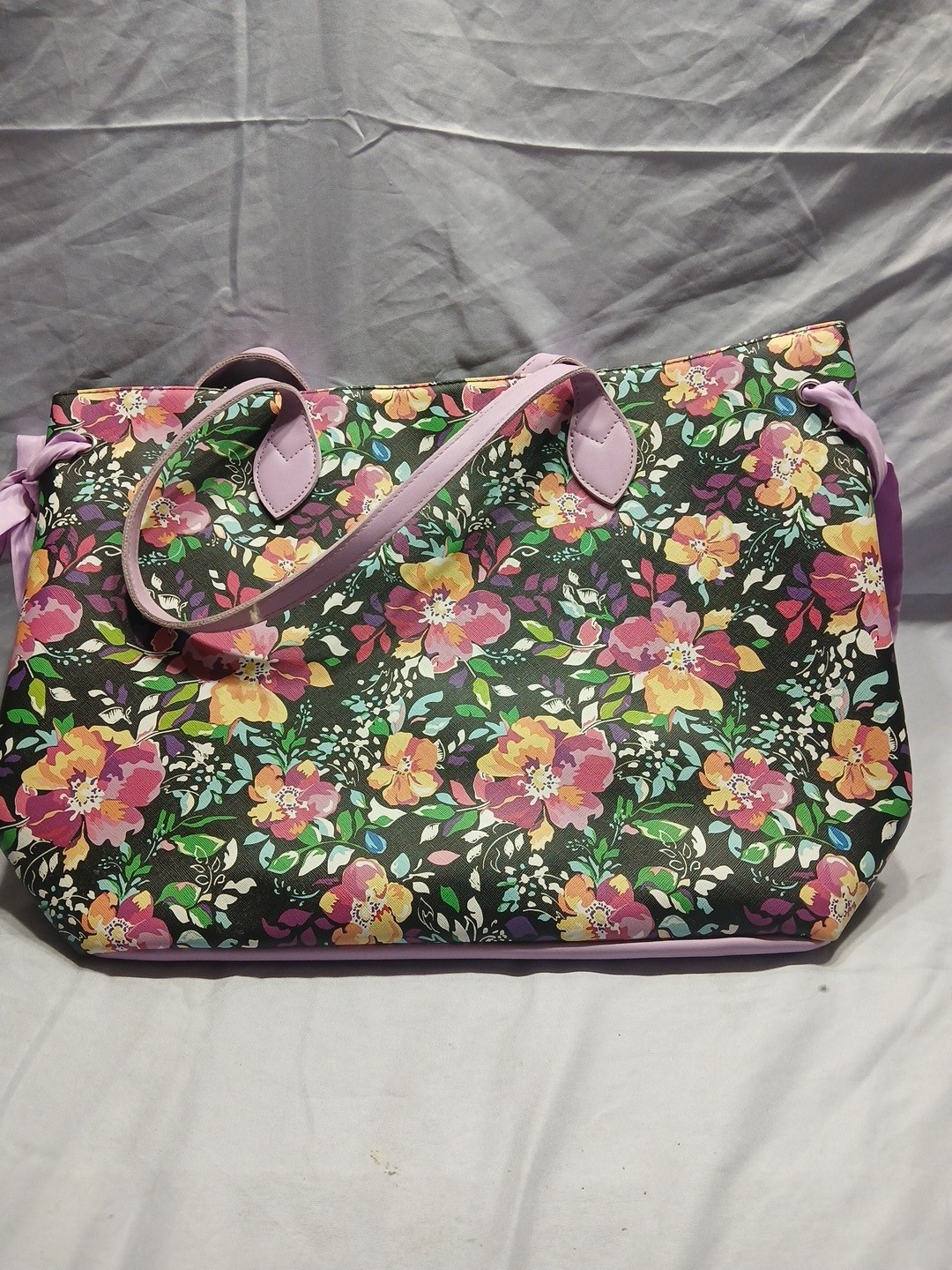 Arcadia Simply Spring Floral Tote Purple Bows