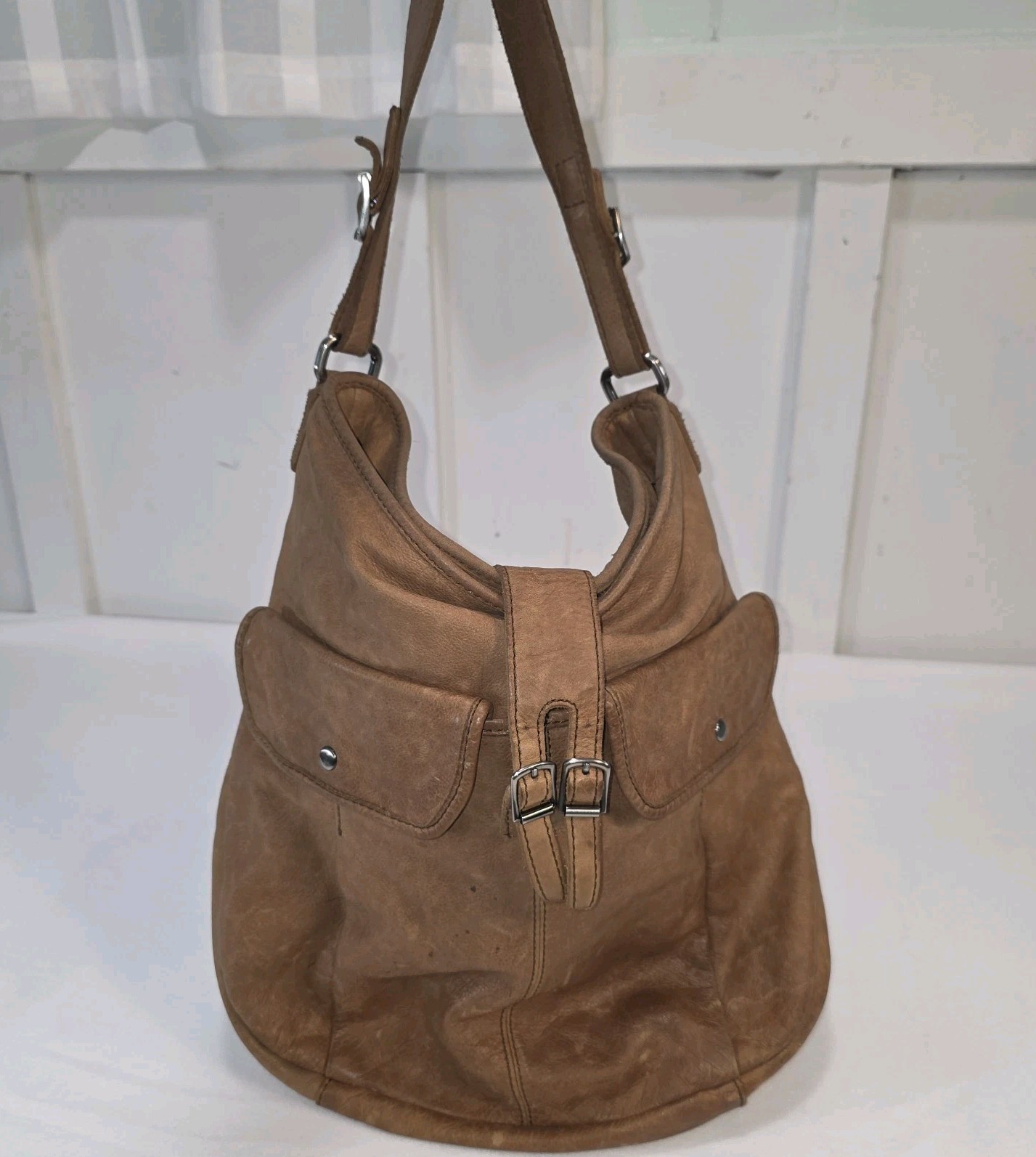 J.Crew 2011 Bronwyn Slouchy Leather Hobo Shoulder Bag in Cognac 42142