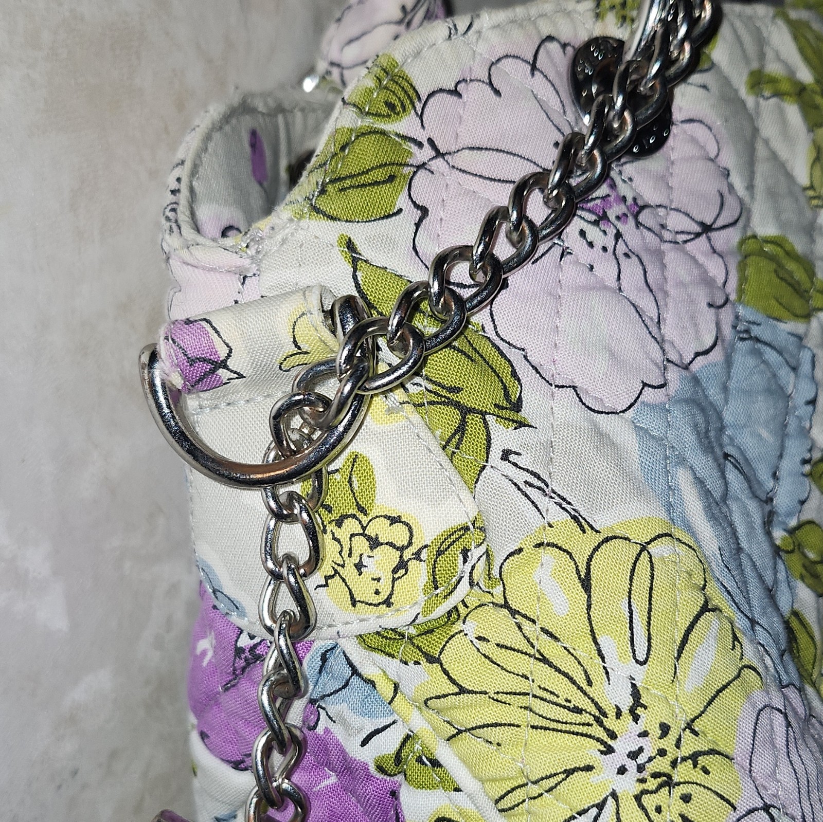 Vera Bradley Retired Watercolor Tote Removable Chain Strap Beautiful Condition
