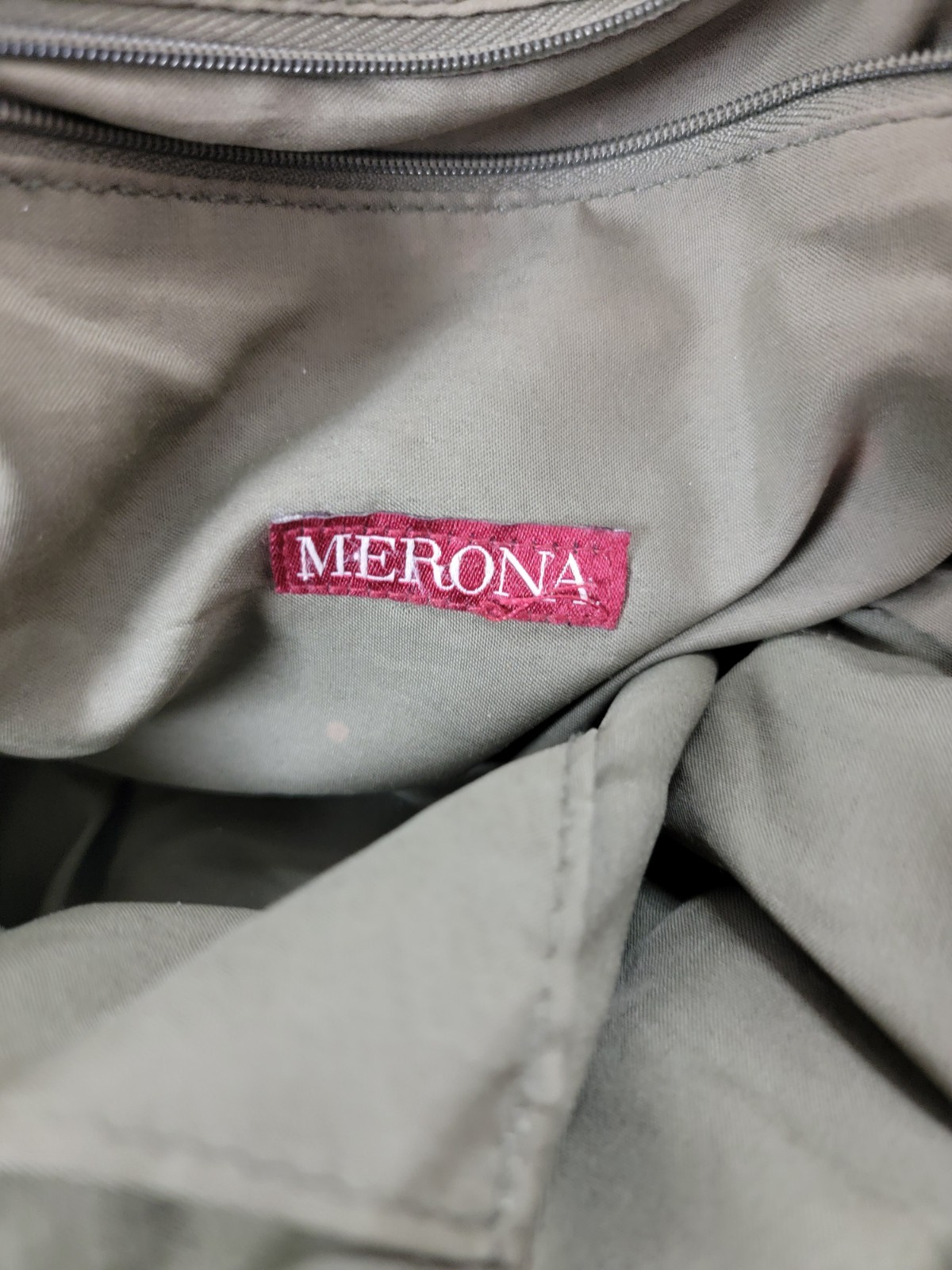 MERONA~OLIVE Slouchy Hobo Shoulder Bag Purse Faux Leather Tote Pockets Y2K Style