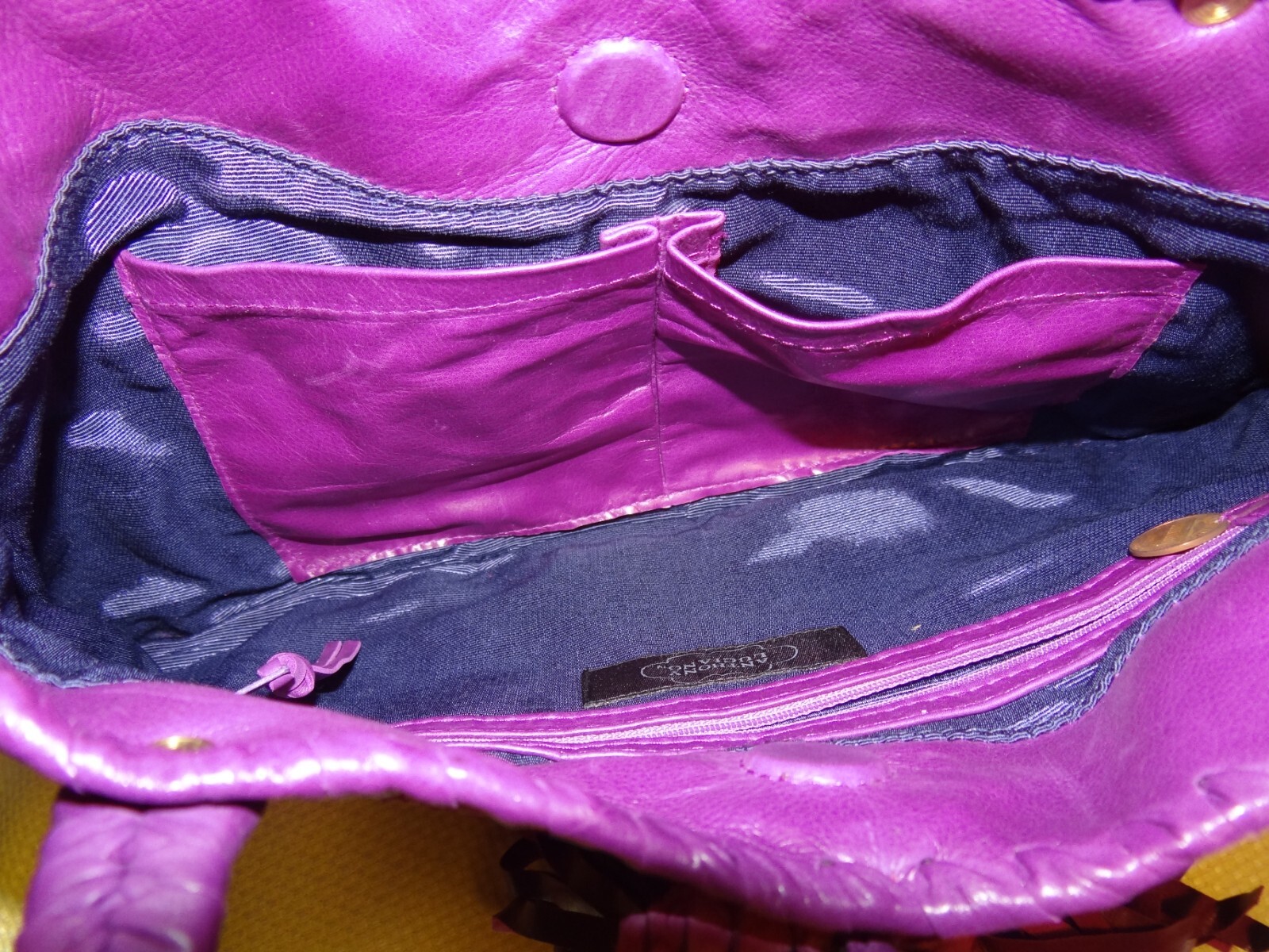 NWT Anthony Luciano Purse Python Leather w/Tassel Magenta Pink