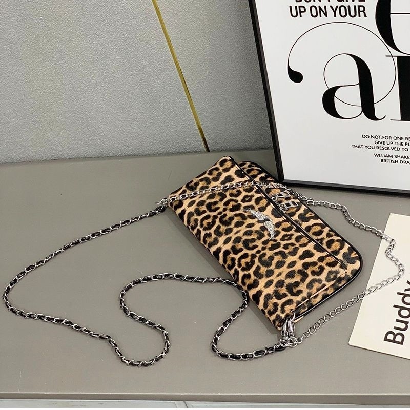 Zadig & Voltaire Rock Wing Leopard Print Bag Crystal Wing Crossbody 27x15cm