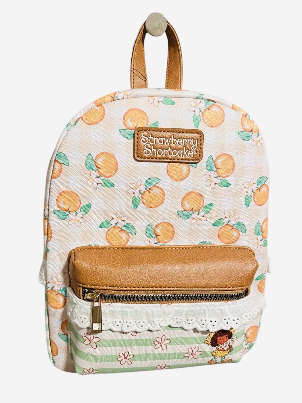 Strawberry Shortcake Orange Blossom Mini Backpack Bag Purse Retro Style NWT 13in
