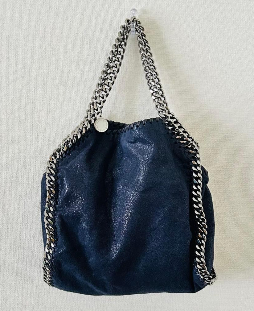 Stella McCartney Falabella MiniTote Bag Chain Shoulder Vegan Leather Navy