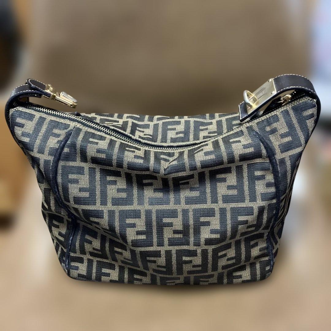 FENDI Handbag Canvas Brown black Authentic From Japan