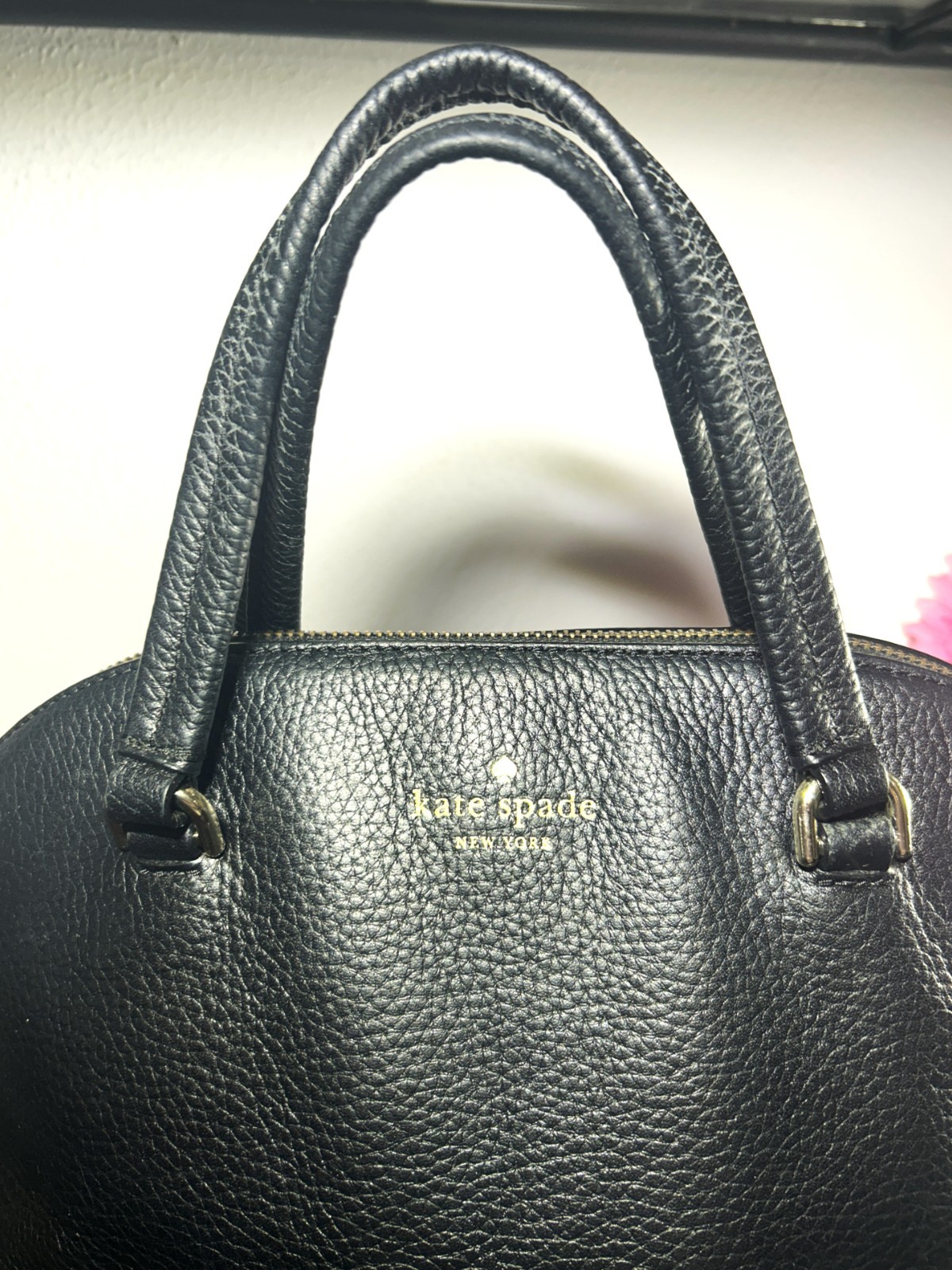 Kate Spade Cari Wakefield Lane Black Leather Satchel Purse Classic Designer Bag
