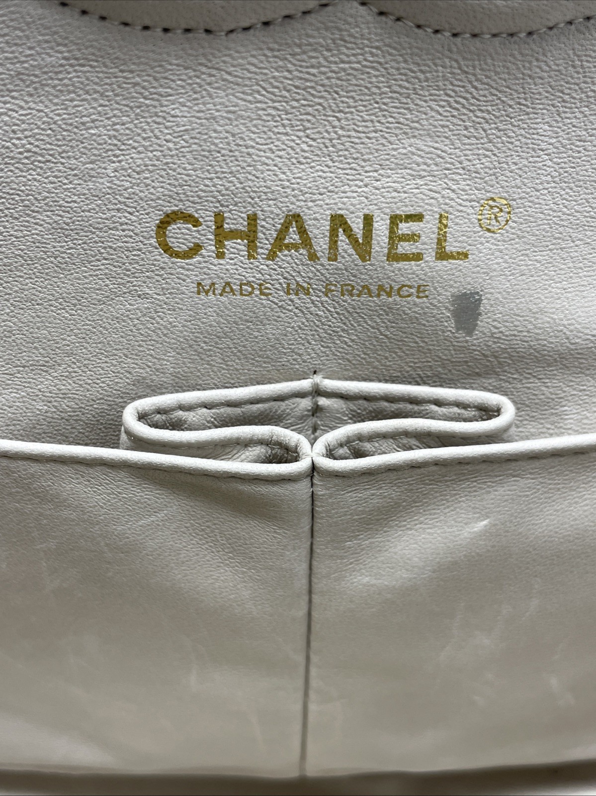 Authentic Chanel 2005 10-Series Peach Tweed Medium Classic Double Flap Bag (197)