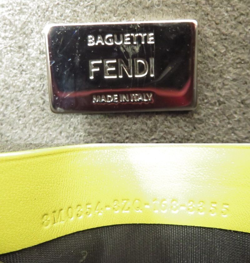 FENDI Bugs Monster Baguette Micro Fur Leather Chain Mini Shoulder Bag I#53762