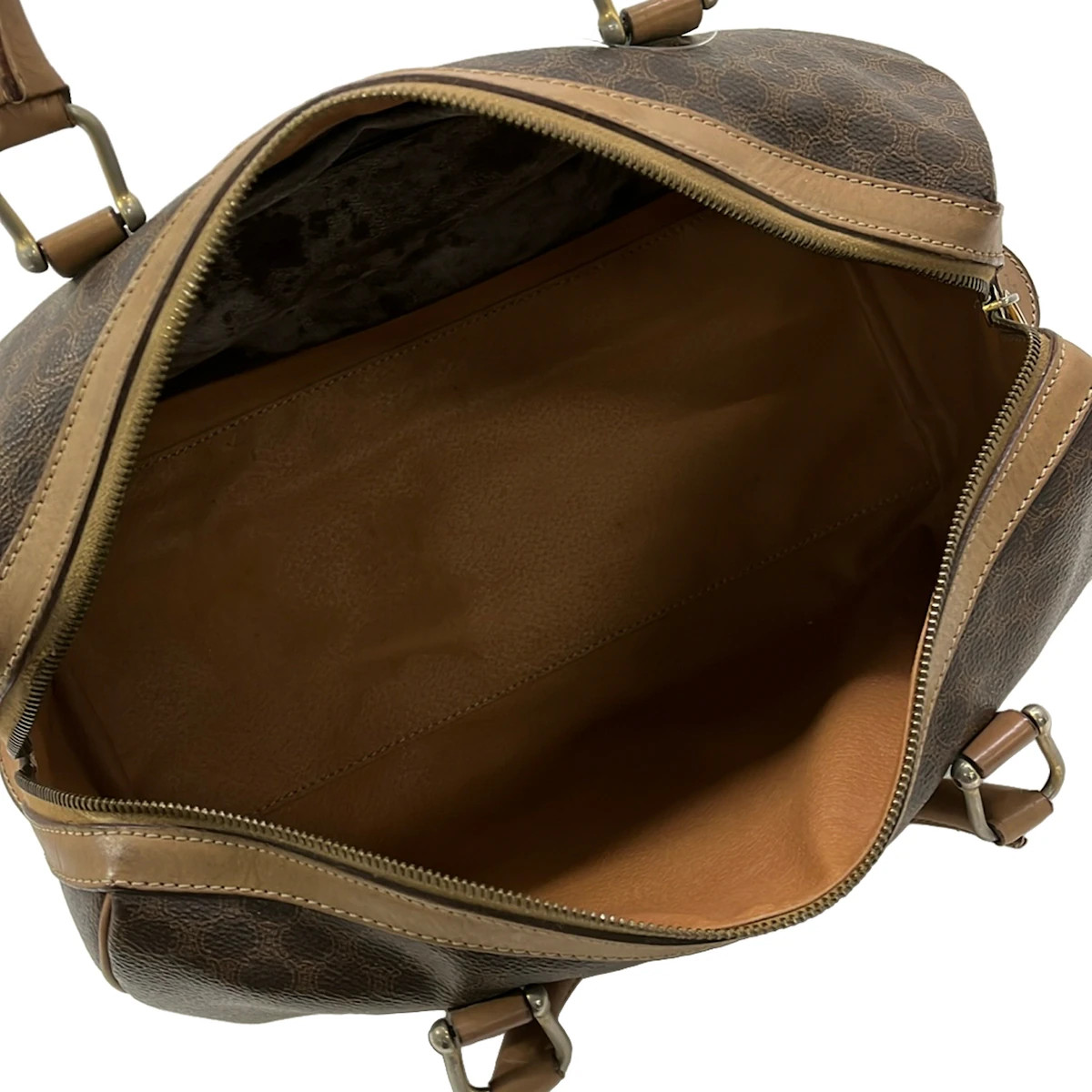 CELINE Macadam Dark Brown Brown PVC Leather Boston Bag