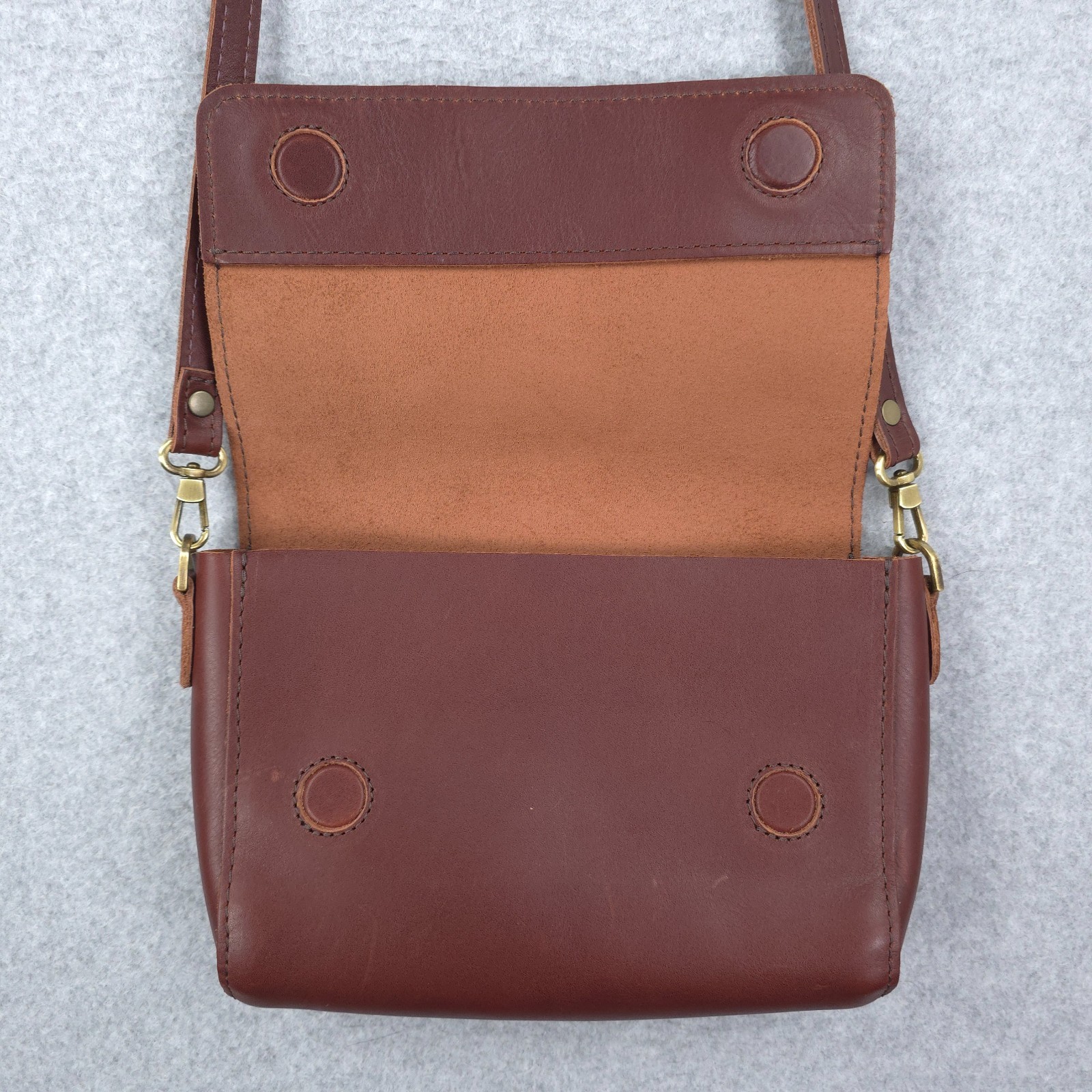 Portland Leather Goods Bag Crossbody Brown Metro Medium Size Full Grain