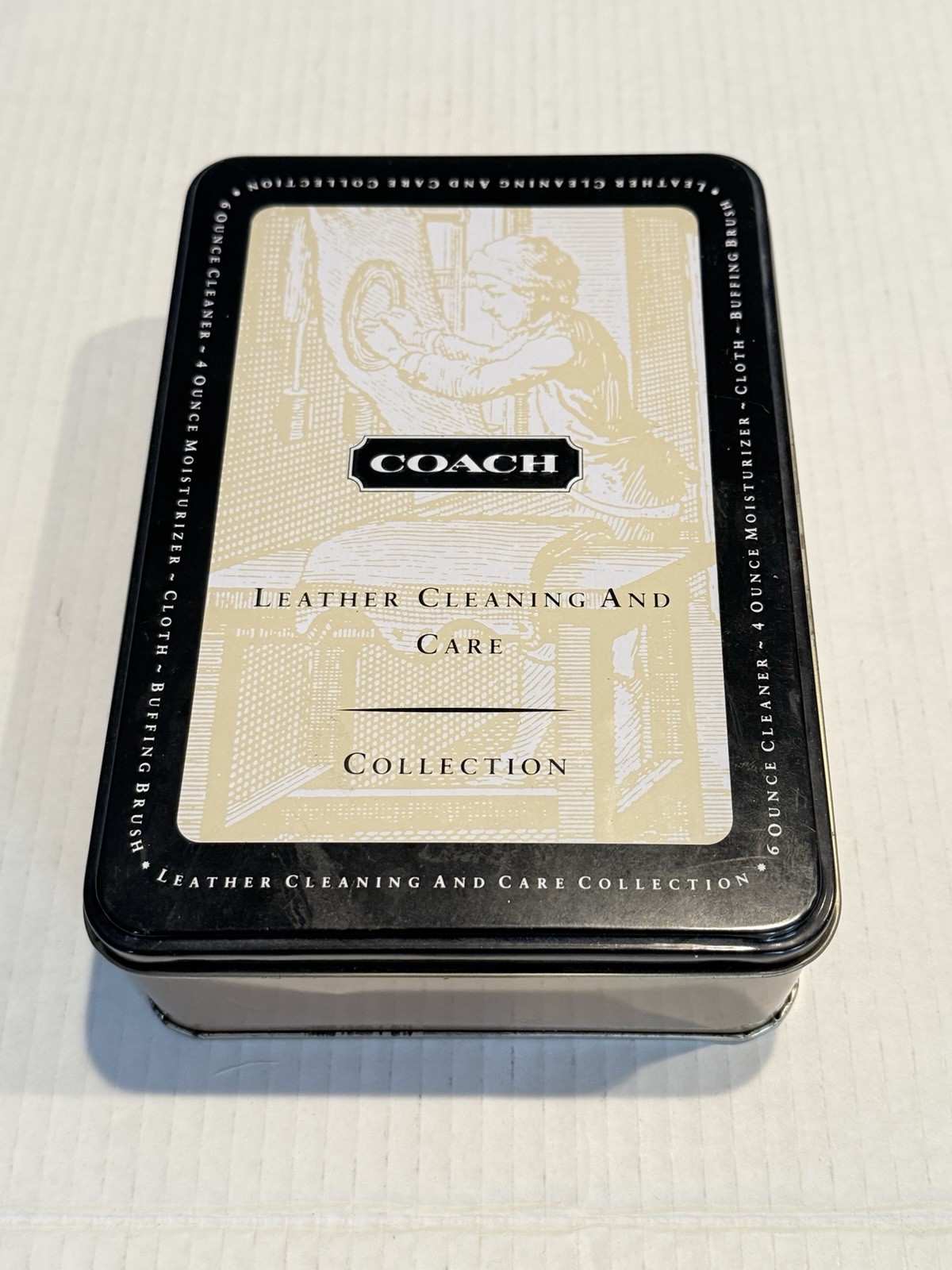 Coach Leather Cleaning and Care Collection In Tin With Supplies. SEE DESCRIPTION