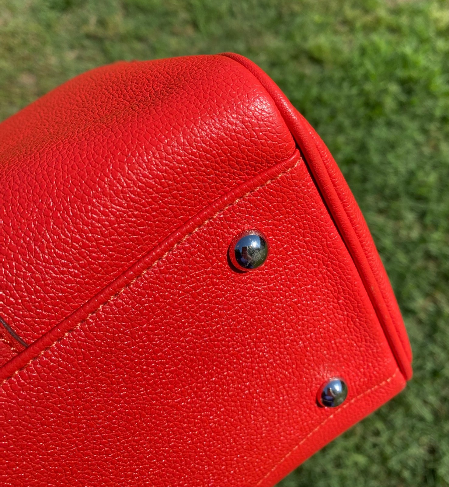 MCM Boston bags women Vibrant RED.Pre Owned Beautiful Classic MCM Bag Y2K style