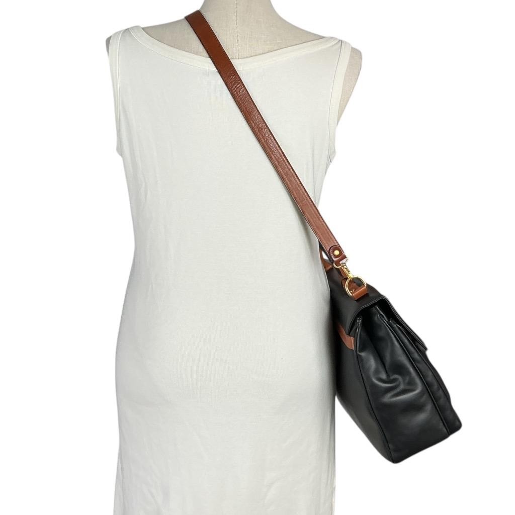 Braun Buffel Leather Business Bag Brown X Large Top Handle Crossbody Vintage