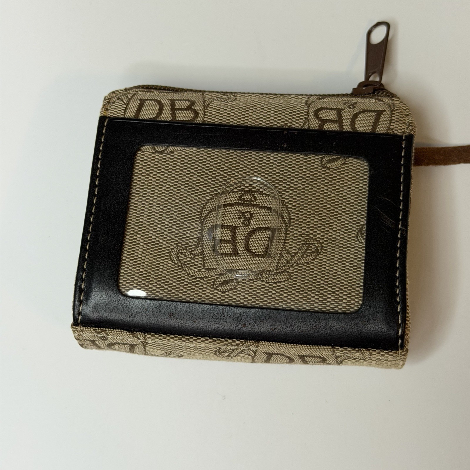 Dooney & Bourke Donegal Canvas Crest D&B Logo Vintage Zippered Coin Purse New