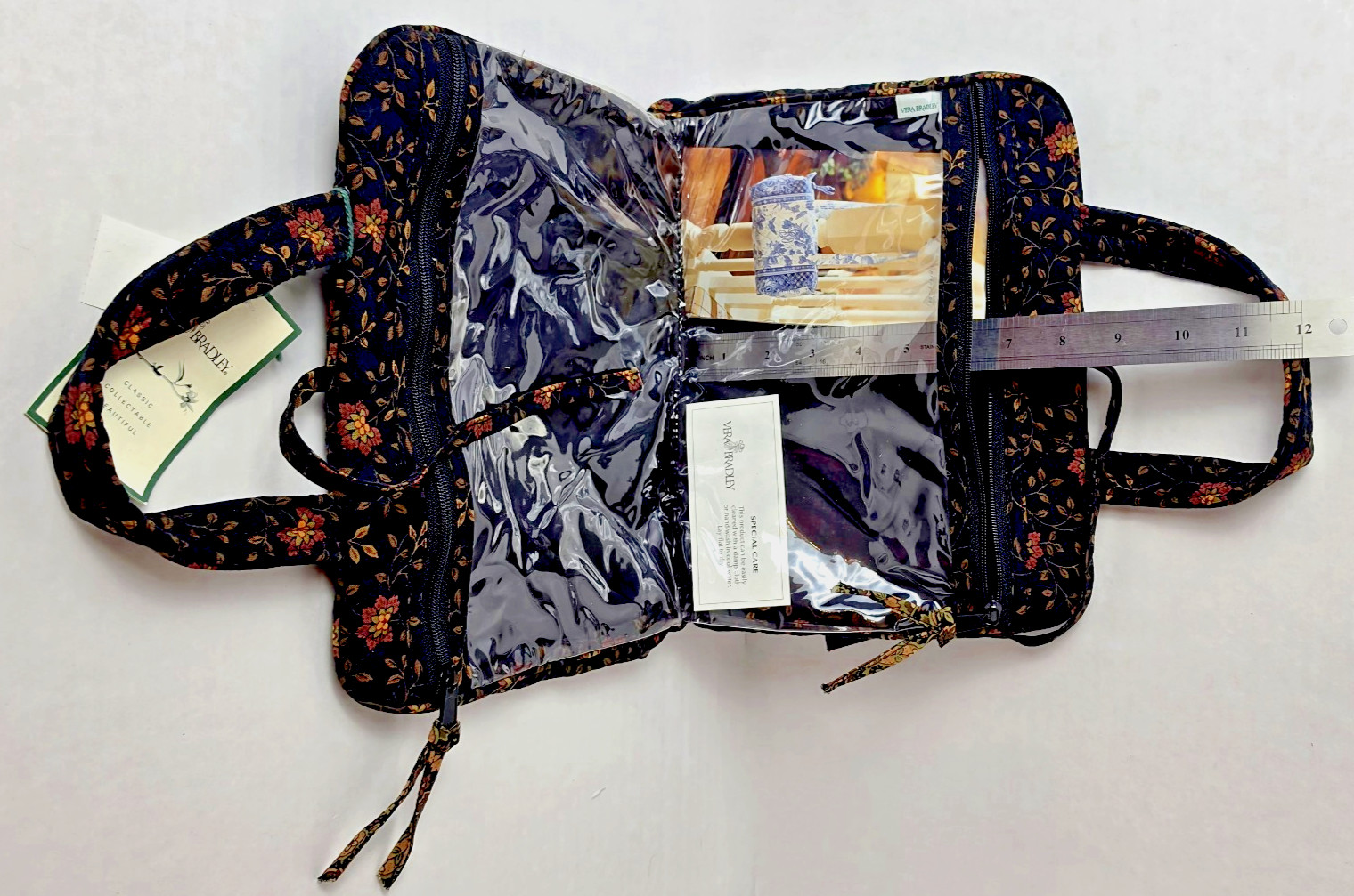 Vera Bradley Essential Travel Organizer in Cotton Black Walnut 1999