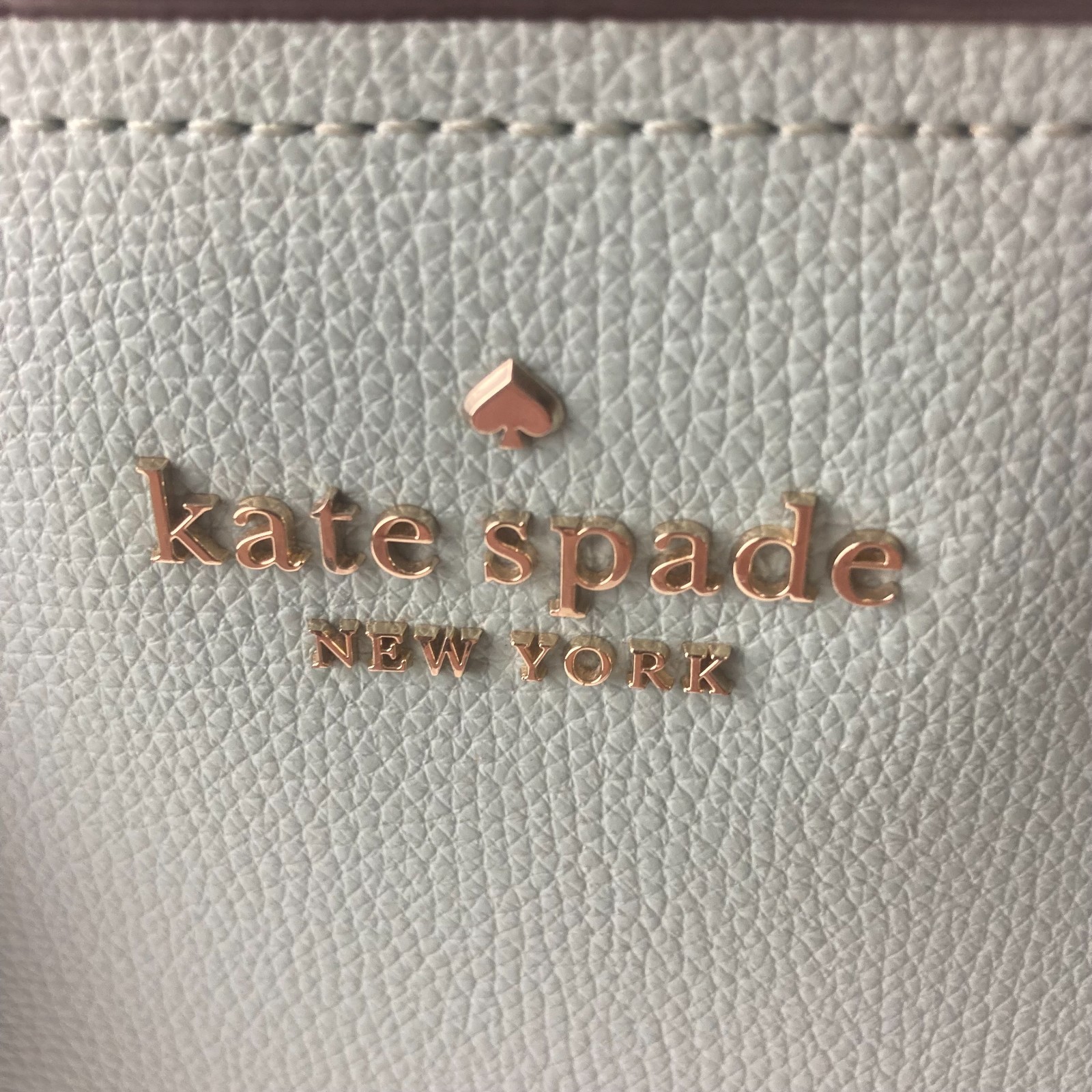 Kate Spade NY Spring Meadow Tote Bag Logo 2 Handle Purse Satchel Teal Mint Used