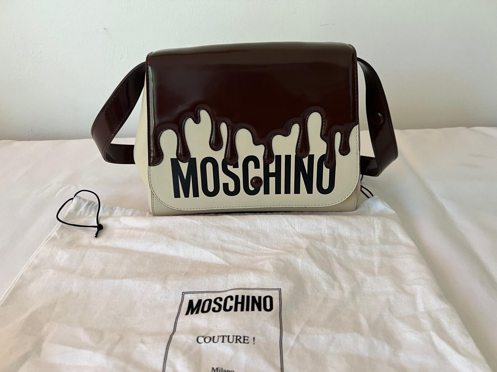 SS22 MOSCHINO Couture Jeremy Scott Chocolate Dripping Trapeze Handbag Rare