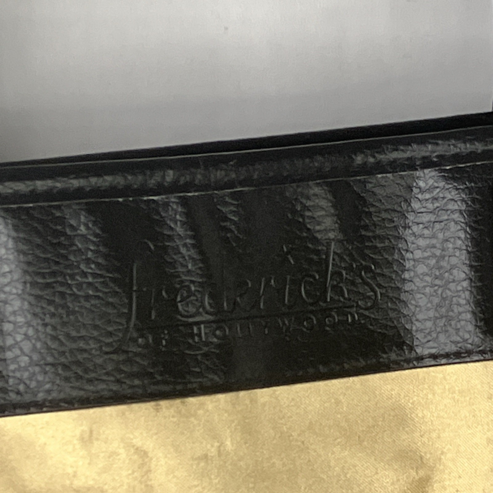 Frederick’s of Hollywood Gold Satin w/Emblem and Leopard Print Canvas Vegan Tote