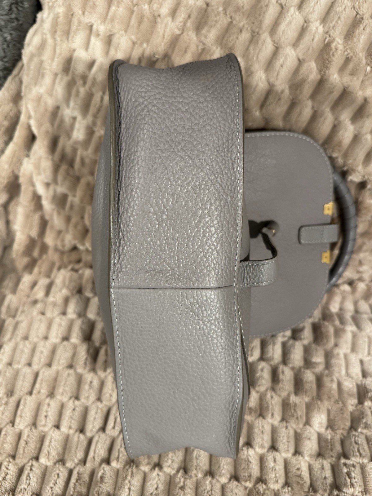 Chloe Marcie Grained Leather Bag, Small, Cashmere Gray