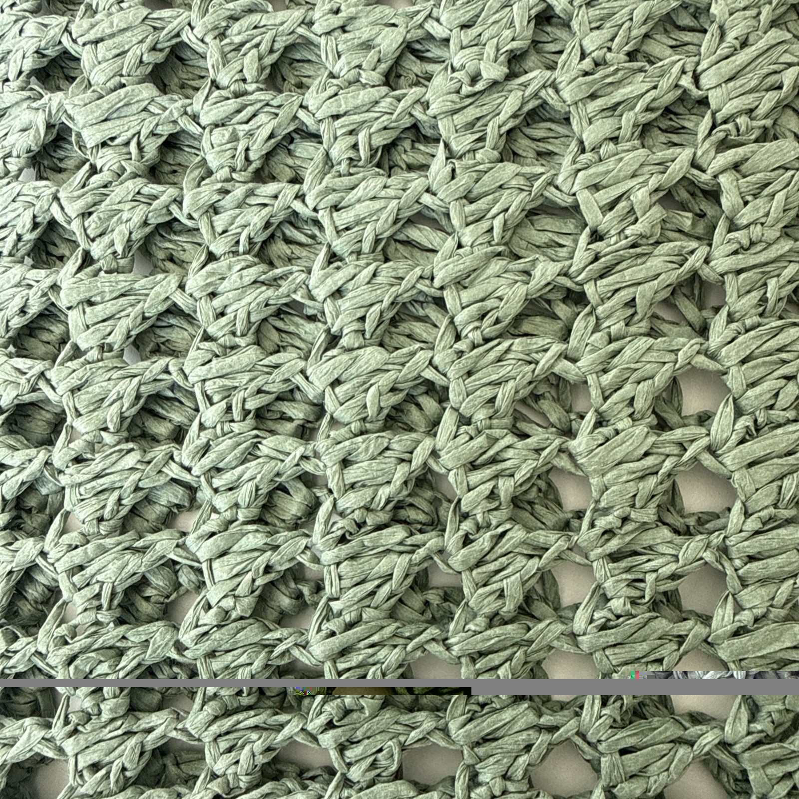 Straw Tote Bag Moss Green