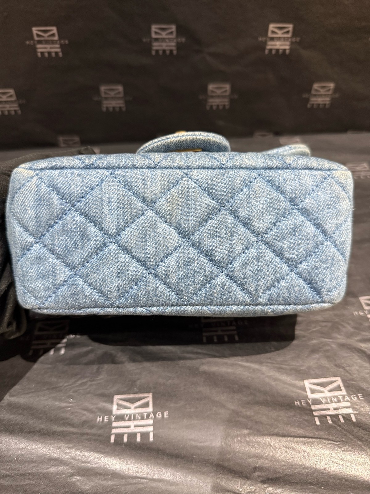 Chanel Classic Flap Mini 16cm Light Blue Denim Shoulder Crossbody Bag Duty Paid