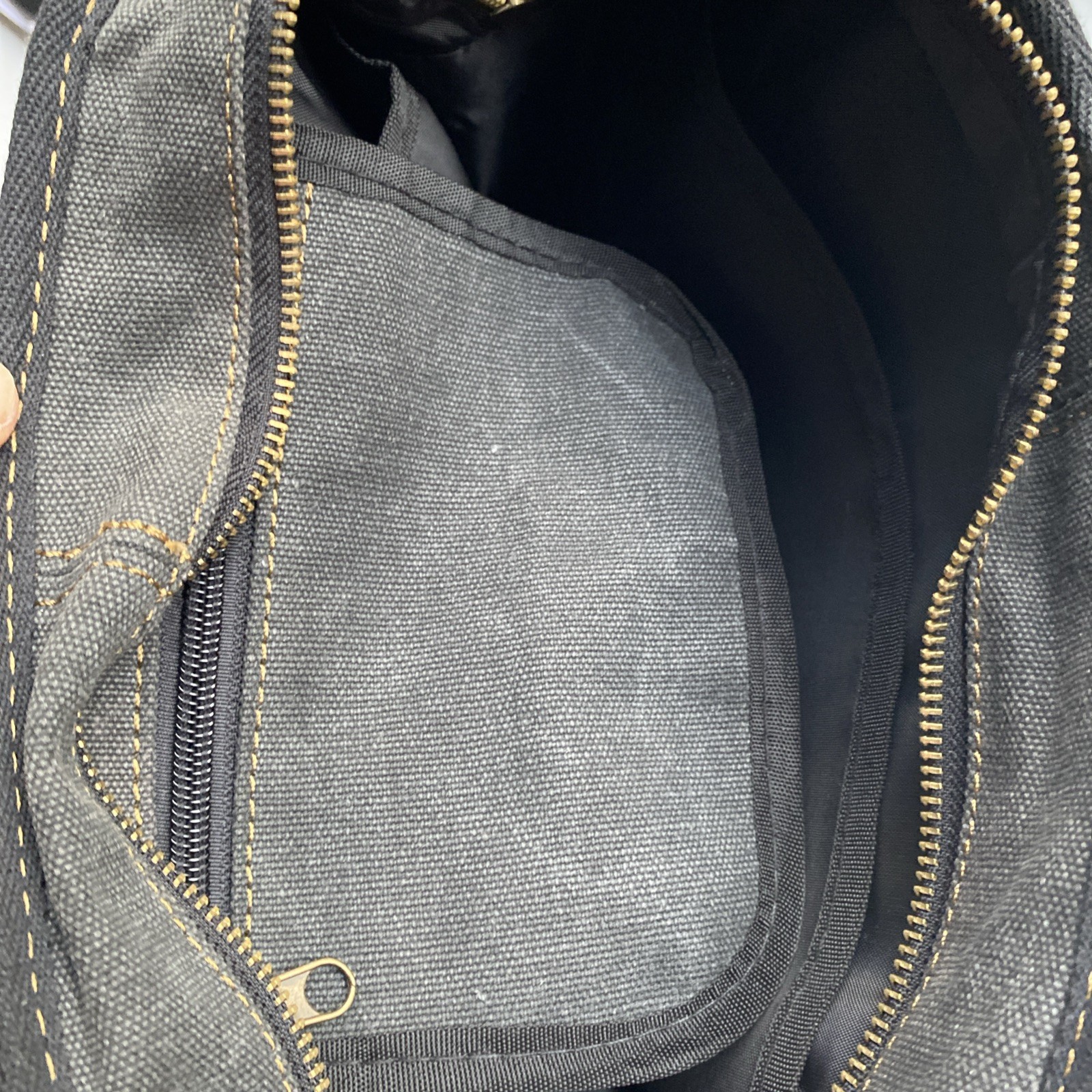 New Esprit Backpack / Cross Body, Black Leather, Vintage Lie Fallow Collection