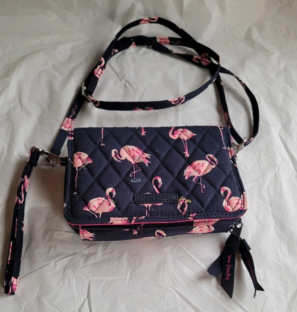 Vera Bradley Flamingo Fiesta 3 In 1 Crossbody Purse Wallet Wristlet