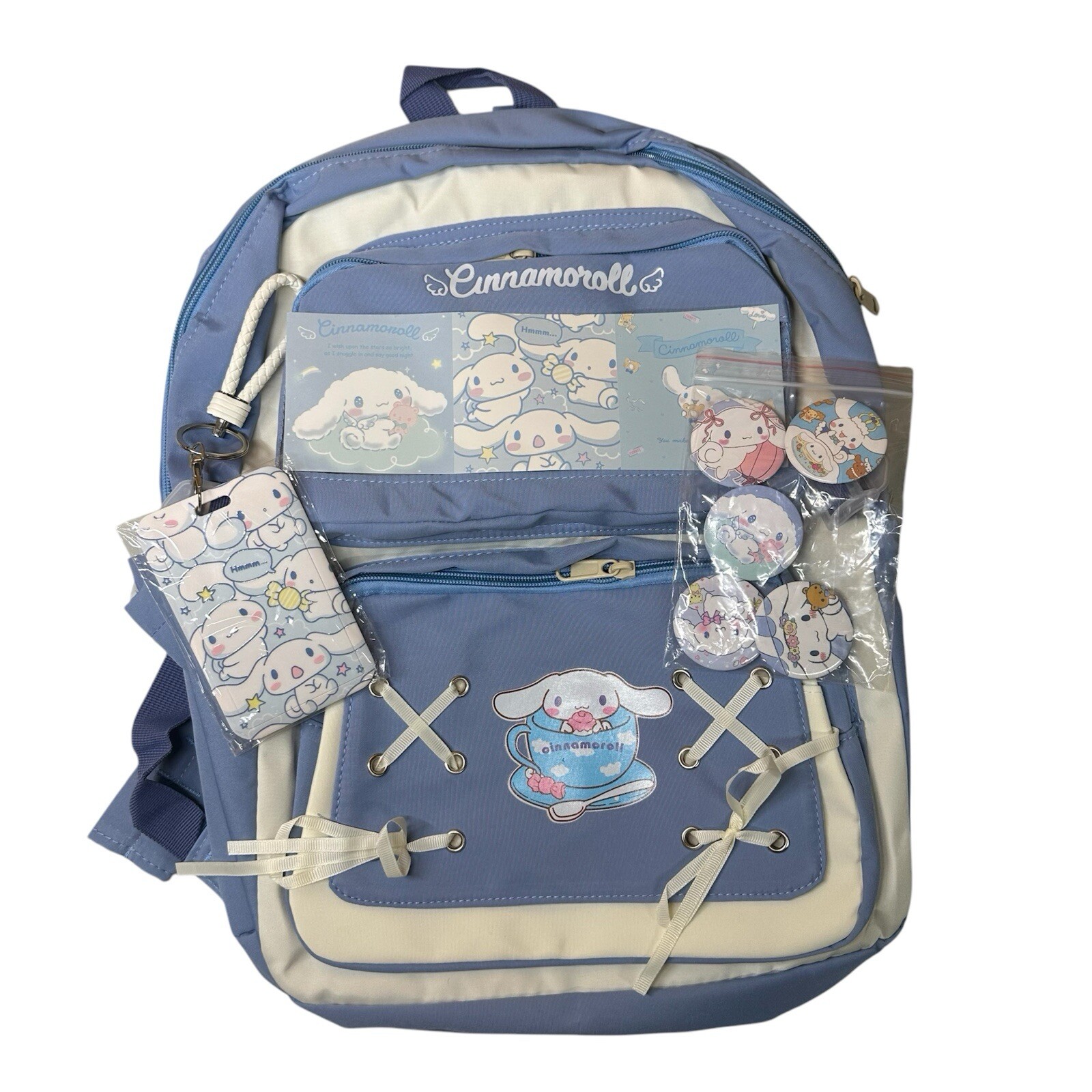 Cute Backpack My Melody Kuromi Cinnamoroll Cartoon Student Schoolbag Travel Bag