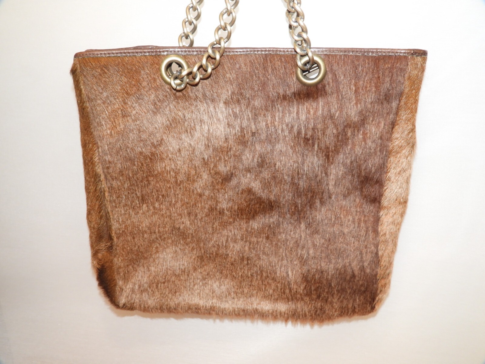 MAURIZIO TAIUTI Italy Brown Leather Cowhide Tote Handbag Satchel Shoulder Bag