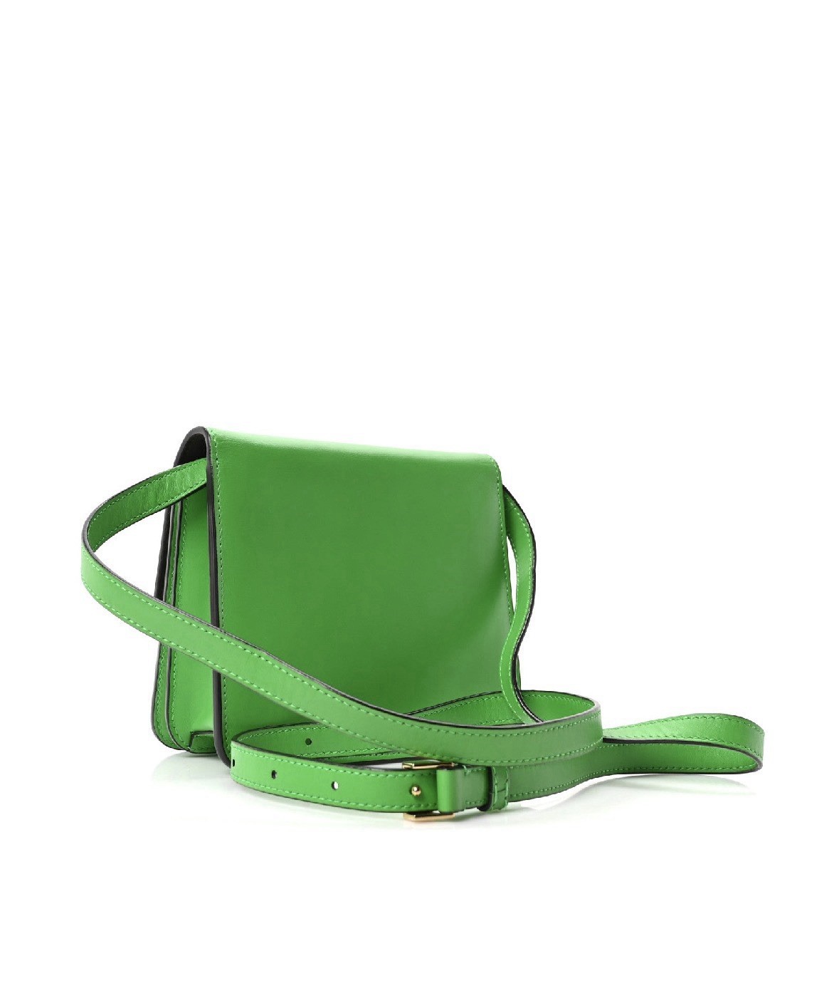 Fendi Green FF Logo Buckle Crossbody Bag Gold Hardware Detachable Strap