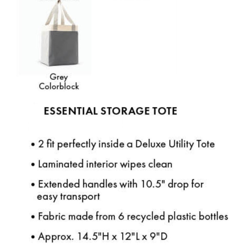 Thirty-One Essential Storage Tote EUC Grey Colorblock durable, reusable bag