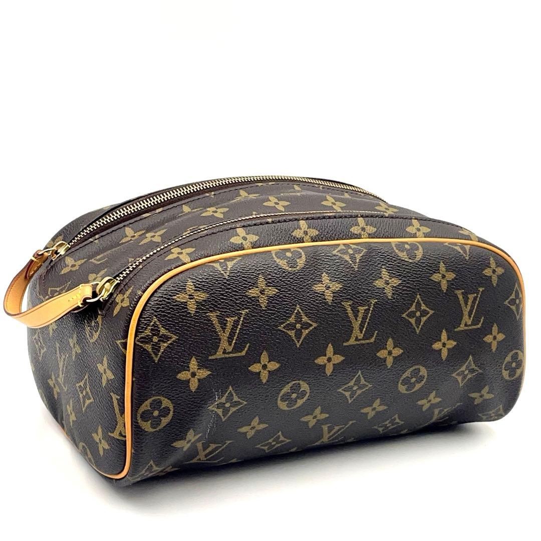 Louis Vuitton Monogram Dopp Kit M44494 Brown Leather Used