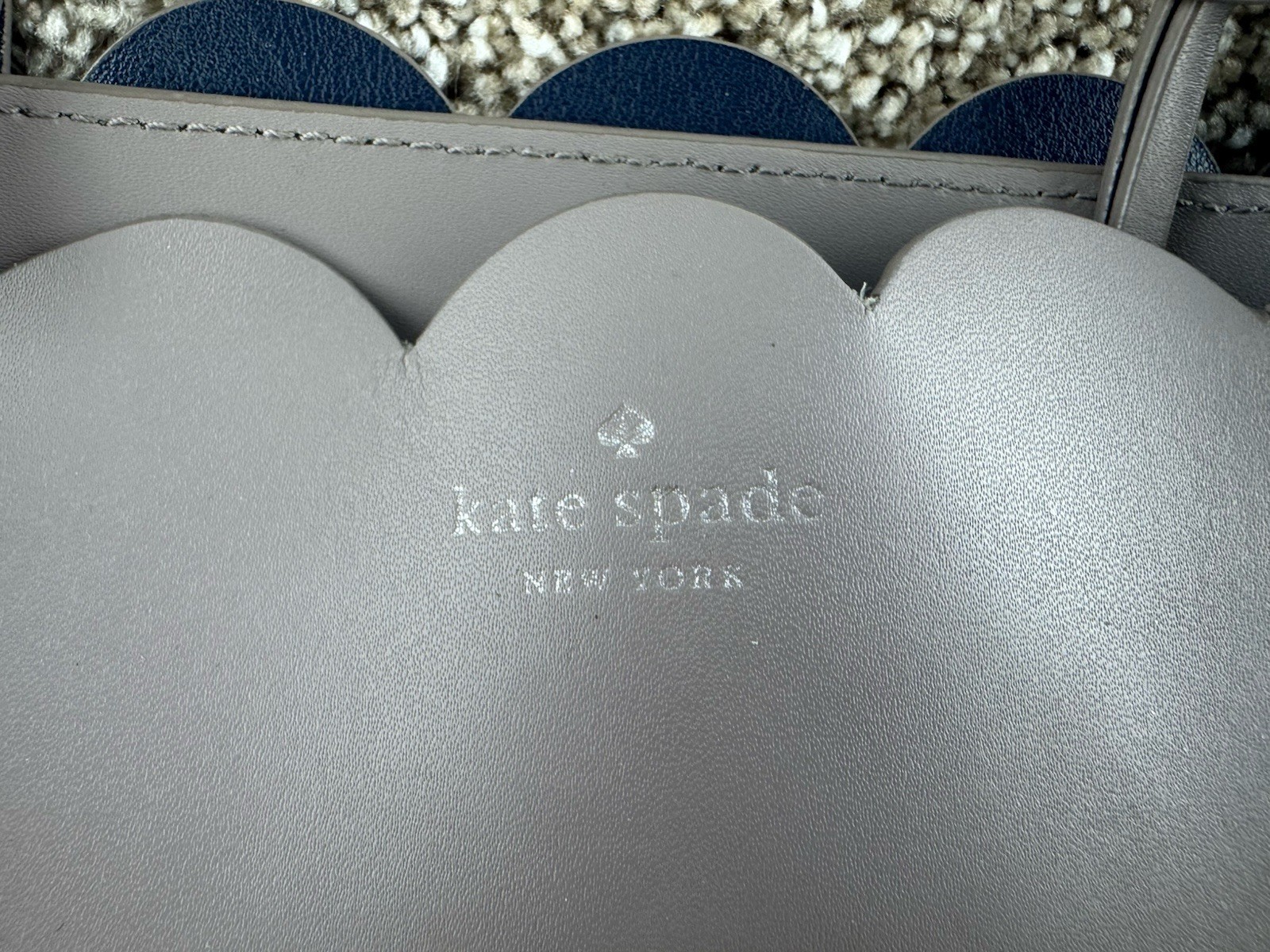 Kate Spade Purse Gray Magnolia Mina Tote Scalloped