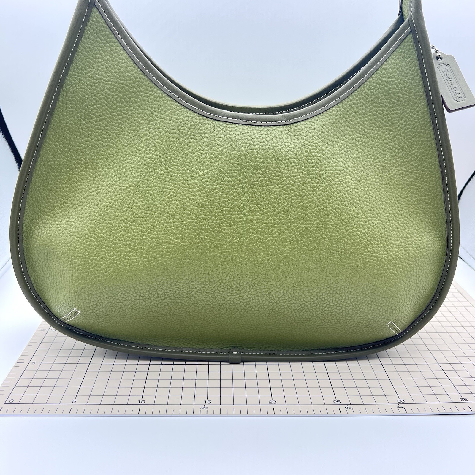 Coach Coachtopia Large Ergo Bag CQ018 Olive Green Pebbled Leather Digital ID
