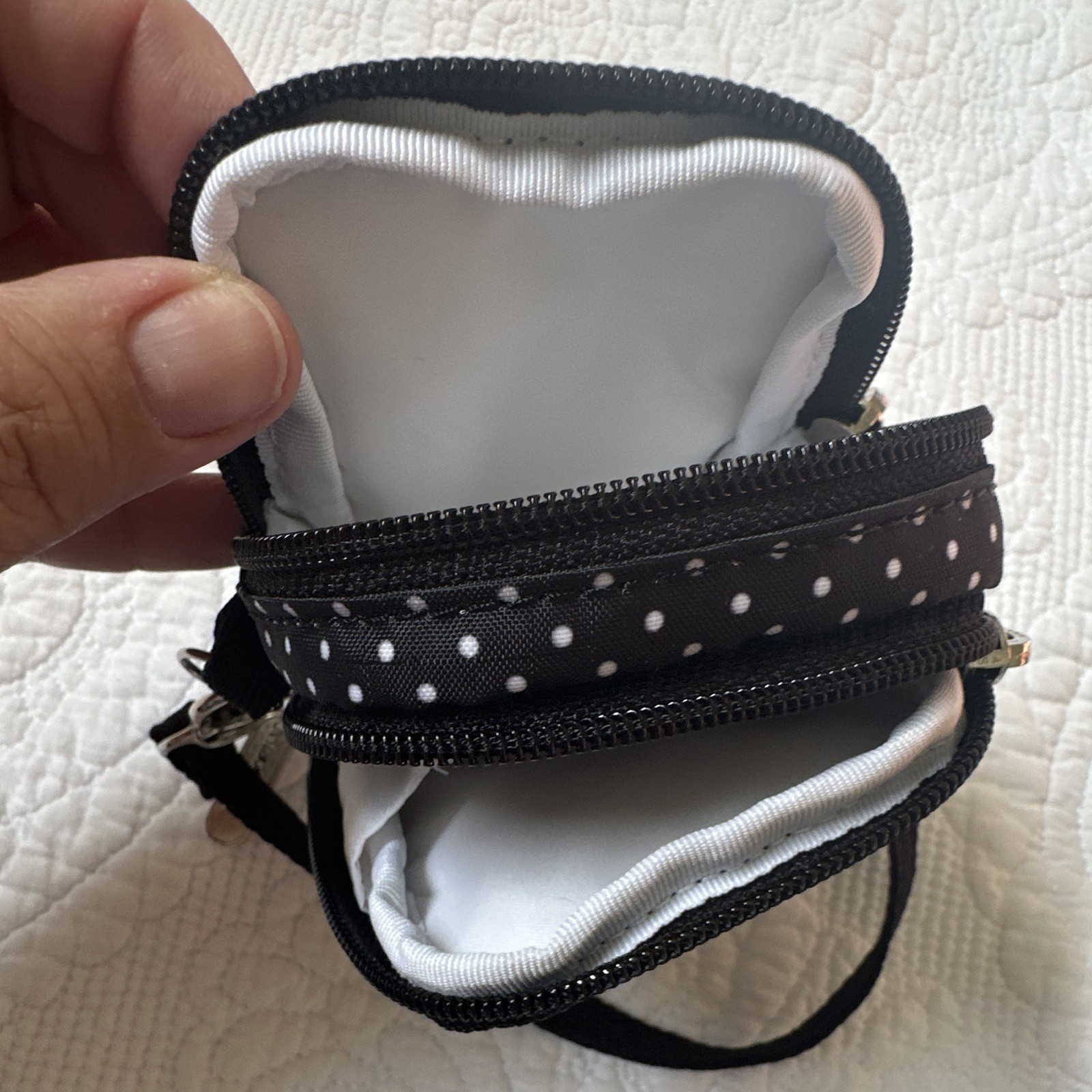 Le SportSac Black & White Polka Dot small case
