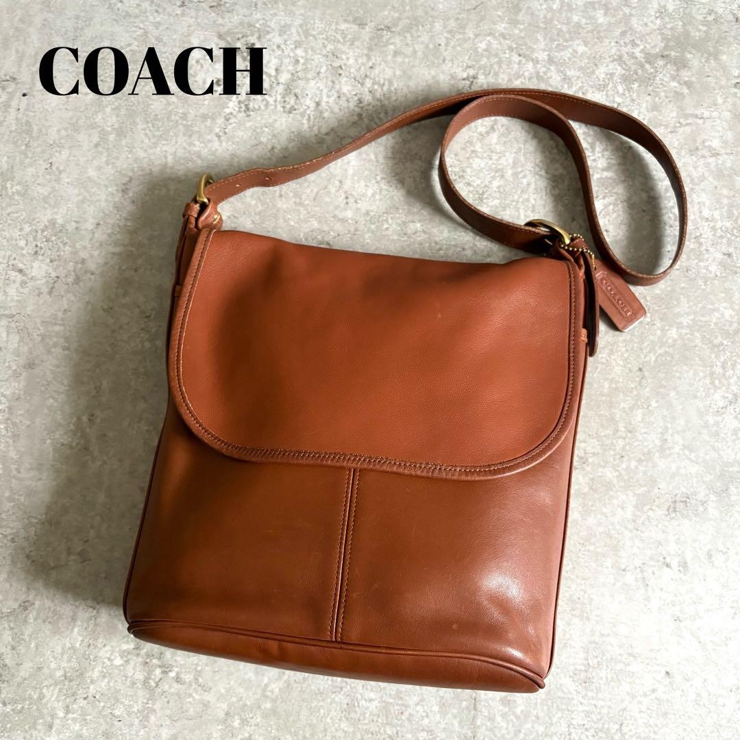 Vintage Coach 4115 Brown Leather Flap Crossbody Shoulder Bag Made in USA