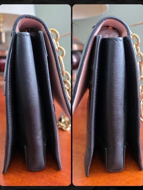 Salvatore Ferragamo Ginny Vara Bow Black Calf Leather Chain Shoulder Bag