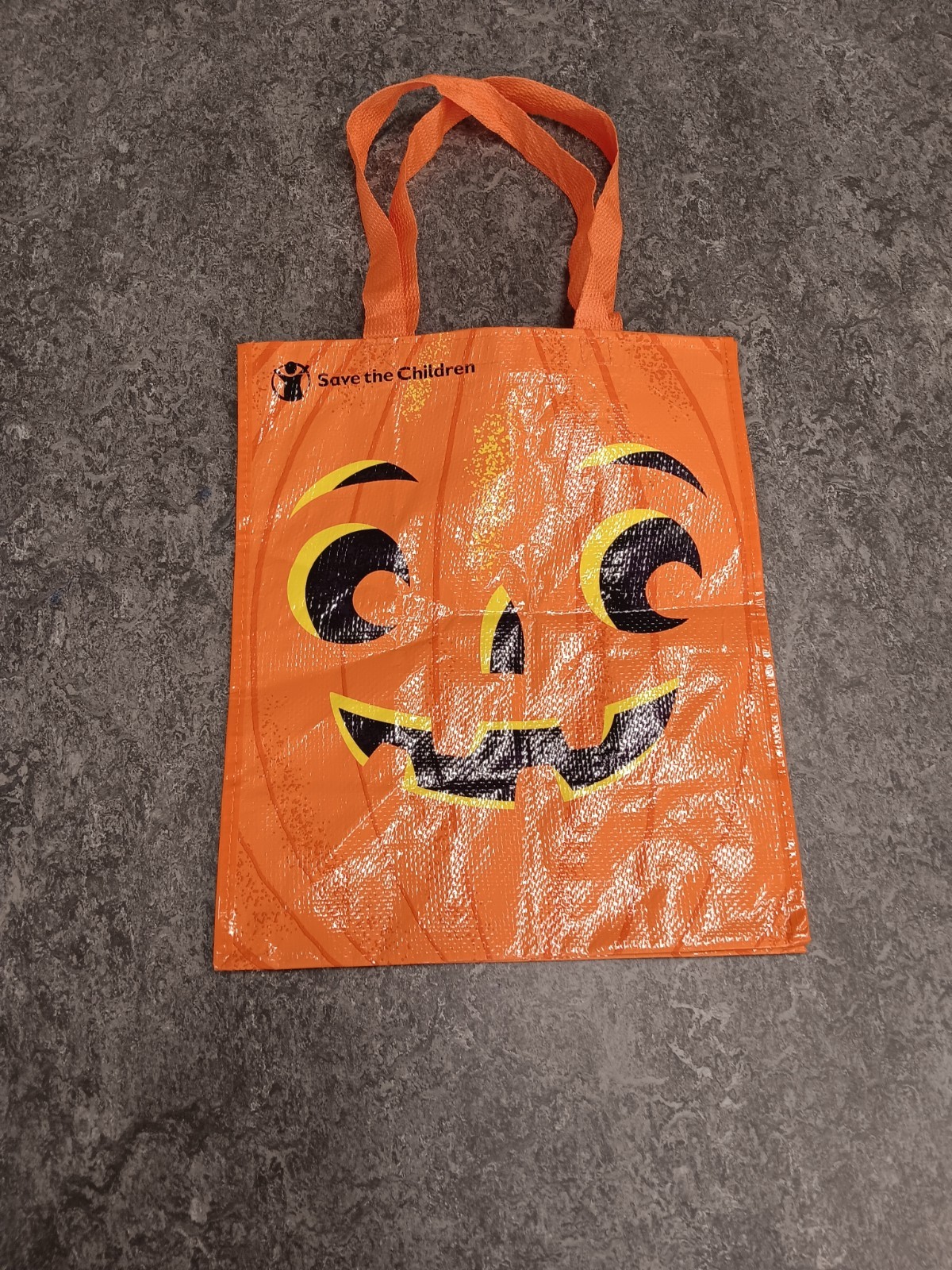 TJ Maxx Save the Children Halloween Pumpkin Tote Bag Orange Trick Treat Reusable