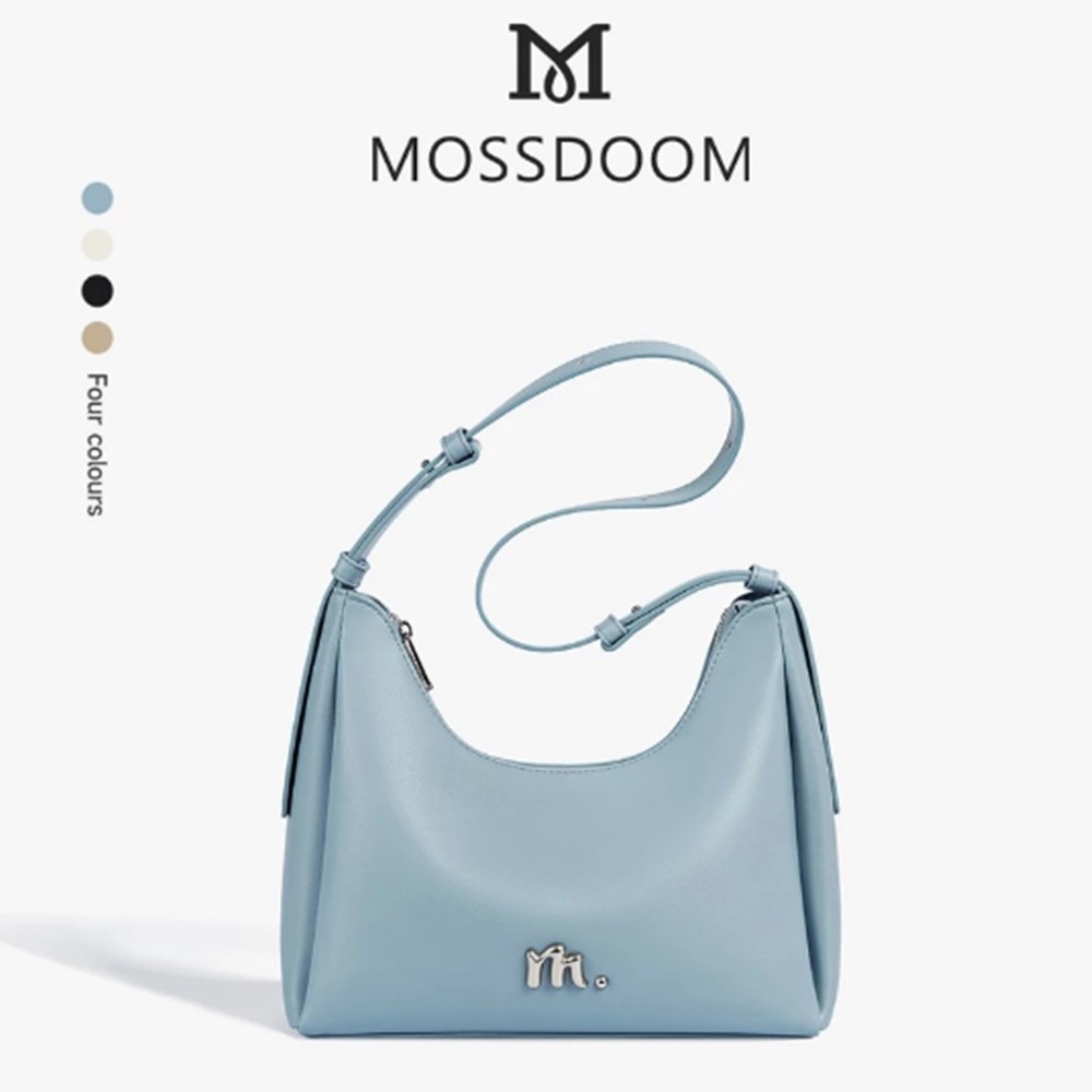 MOSSDOOM Deanna Bag For Women PU leather Shoulder Simple Korean Fashion Blue