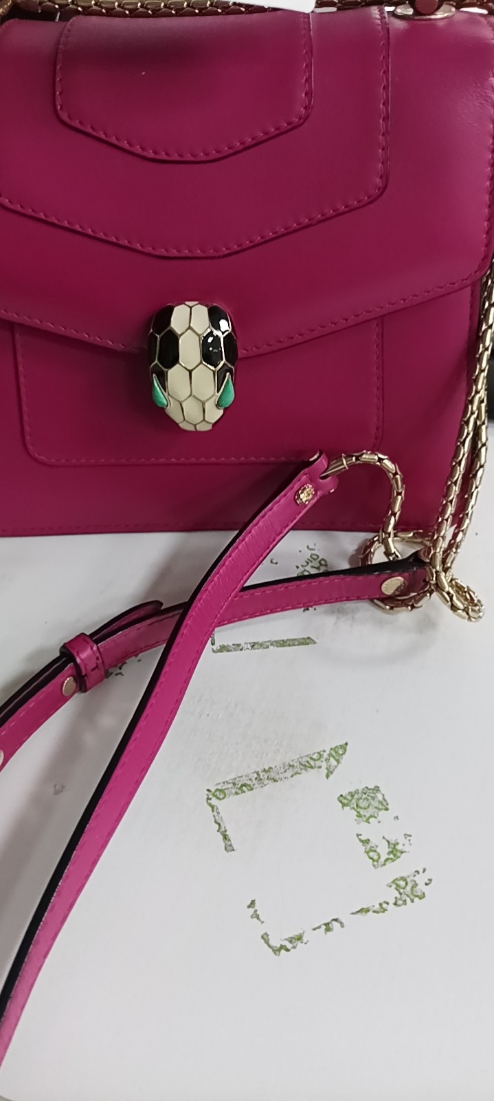BVLGARI Serpenti Forever Accordion Mini 18cm Purple Calfskin Crossbody Bag