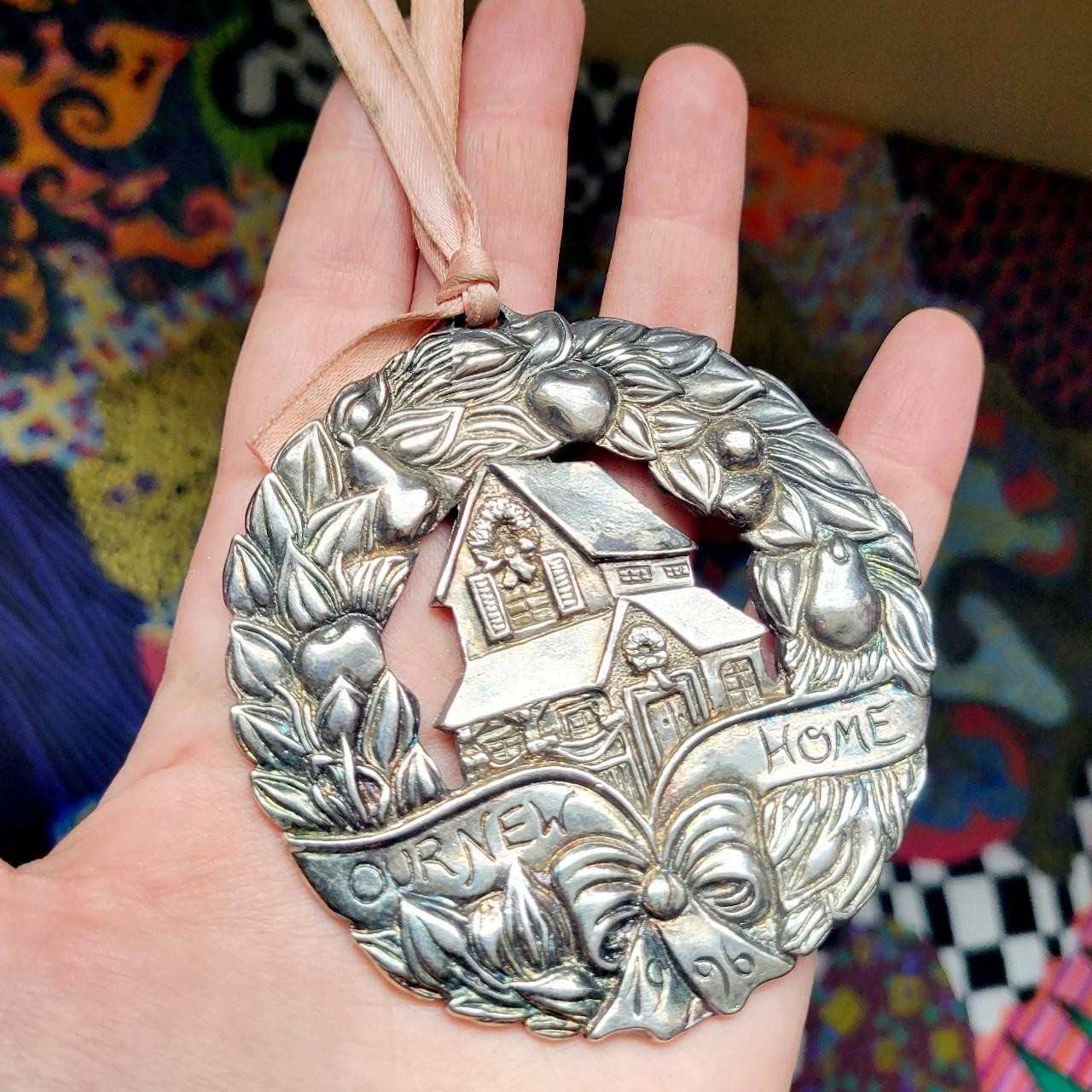 Vintage 1996 Gorham “Our New Home” Collectible Silver Christmas Holiday Ornament