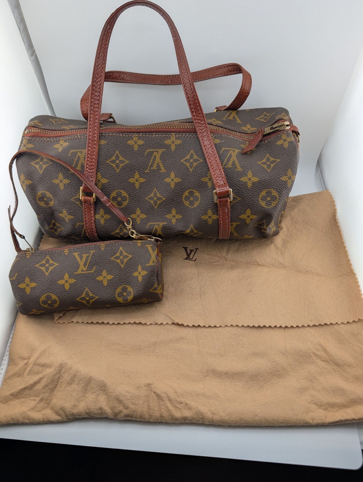 Vintage Louis Vuitton Monogram Papillon 30 Set with Detachable Mini Pochette