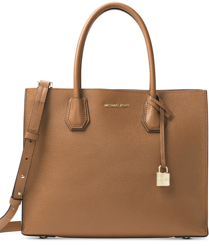 New MICHAEL KORS MERCER LARGE STUDIO CONVERTIBLE LEATHER BAG luggage tote gold