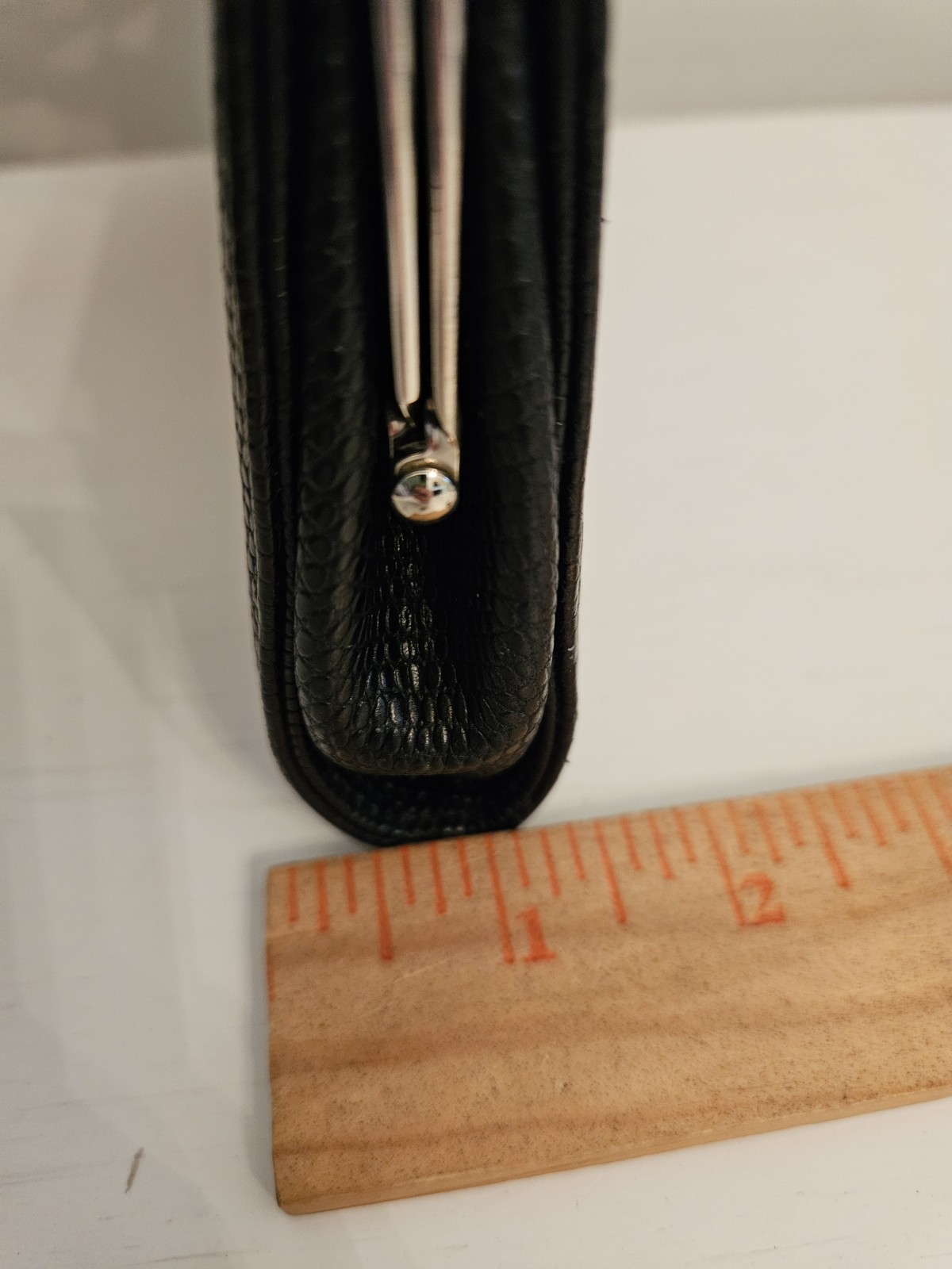 Banana Republic Black Croc Embossed Clutch Wallet Genuine Cow Leather