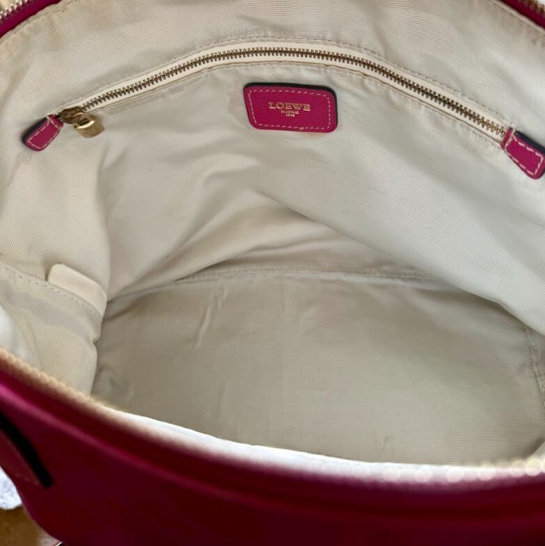Loewe Pink Anagram Jacquard Canvas Tote Bag Logo Monogram Shoulder Bag